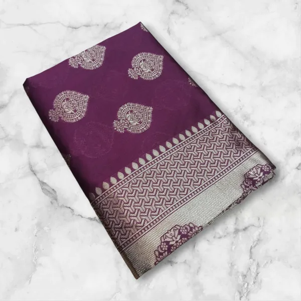 Wine_Soft_Lichi_Silk_Saree_For_Women