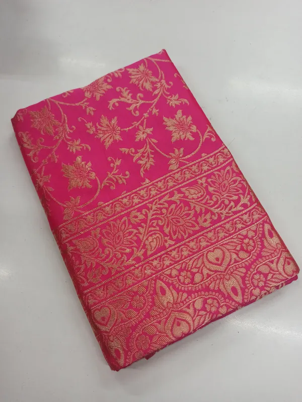 Pink_Banarasi_Soft_Lichi_Silk_Saree_For_Women
