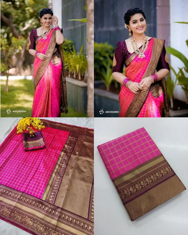 Pink_Soft_Lichi_Silk_Saree_For_Women