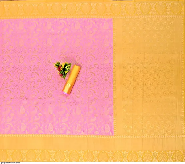 Pink-Gold_Soft_Lichi_Silk_Saree_For_Women