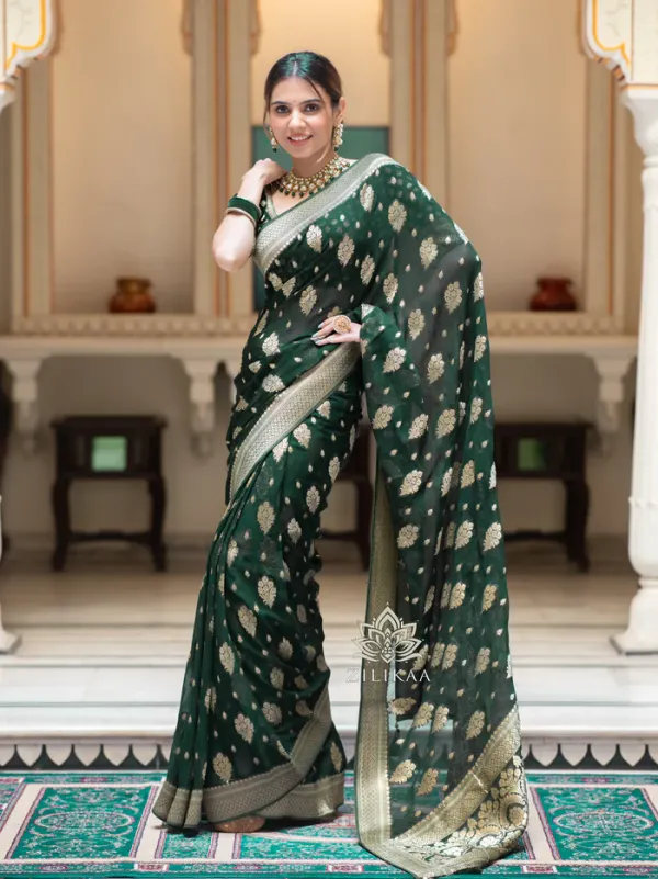 Green_Soft_Lichi_Silk_Saree_For_Women