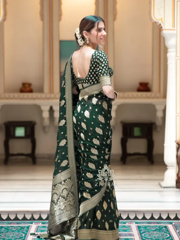 Green_Soft_Lichi_Silk_Saree_For_Women