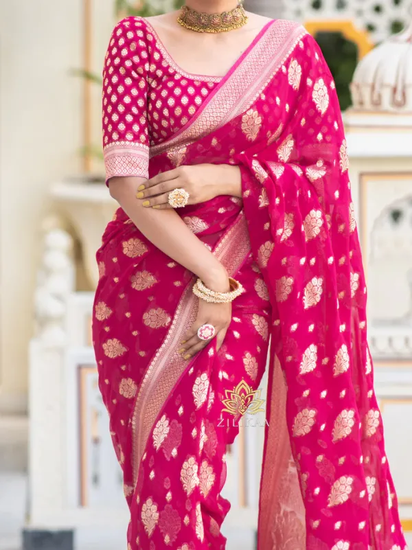 Pink_Soft_Lichi_Silk_Saree_For_Women