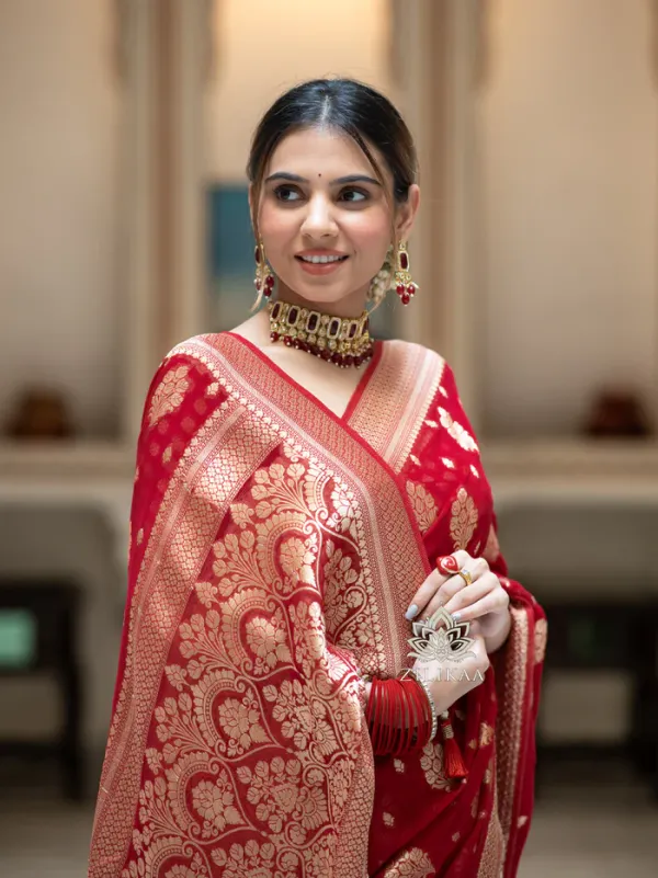 Red_Soft_Lichi_Silk_Saree_For_Women