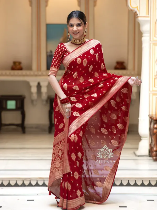 Red_Soft_Lichi_Silk_Saree_For_Women