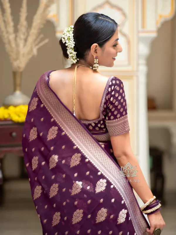 Wine_Soft_Lichi_Silk_Saree_For_Women