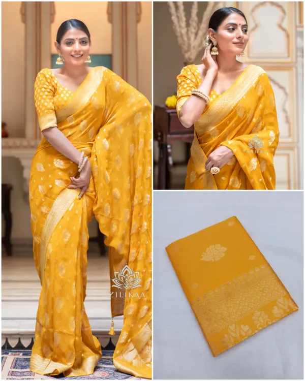 Yellow_Soft_Lichi_Silk_Saree_For_Women