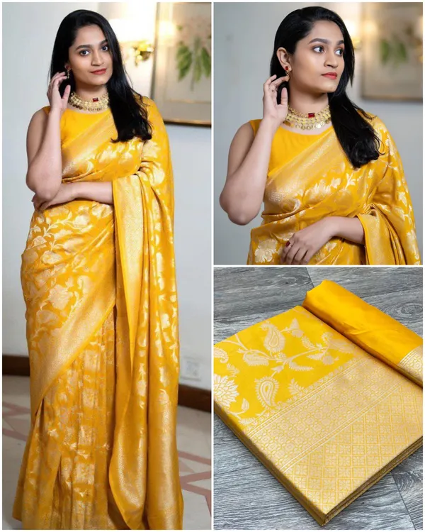 Yellow_Soft_Lichi_Silk_Saree_For_Women