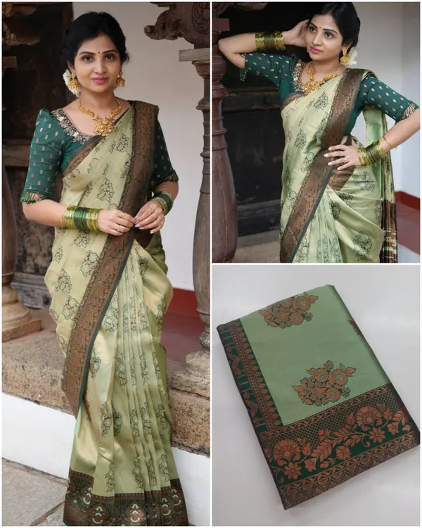 Green_Soft_Lichi_Silk_Saree_For_Women