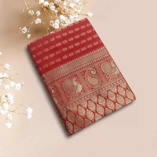 Maroon_Soft_Lichi_Silk_Saree_For_Women