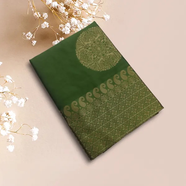 Mehndi_Soft_Lichi_Silk_Saree_For_Women