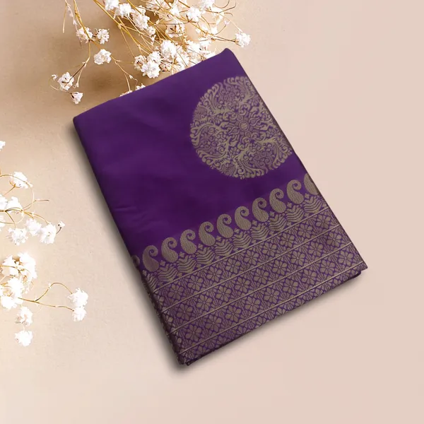 Purple_Soft_Lichi_Silk_Saree_For_Women