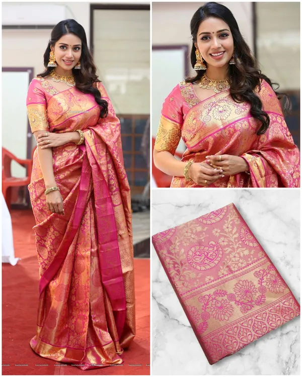 Pink_Soft_Lichi_Silk_Saree_For_Women