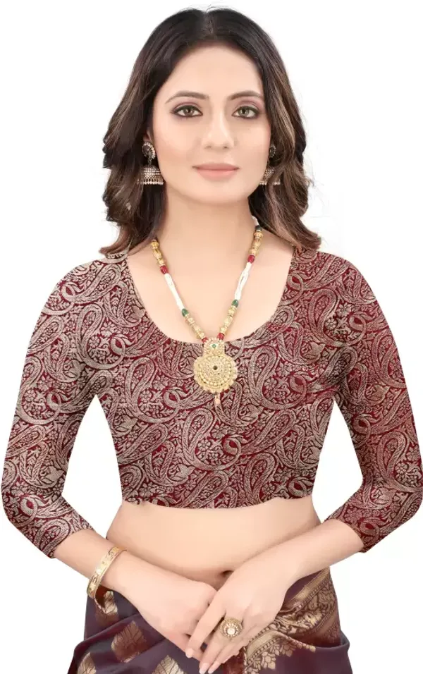 Maroon_Soft_Lichi_Silk_Saree_For_Women