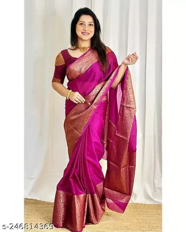 Pink_Soft_Lichi_Silk_Saree_For_Women