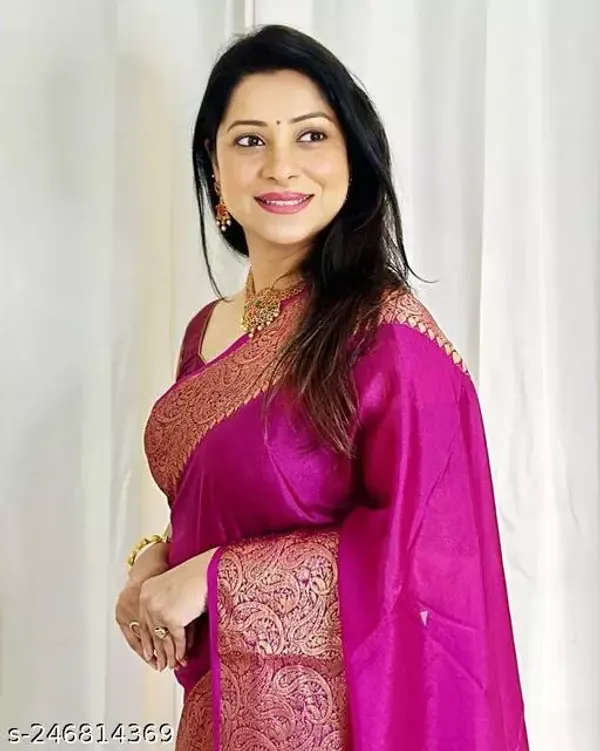 Pink_Soft_Lichi_Silk_Saree_For_Women