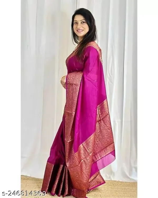 Pink_Soft_Lichi_Silk_Saree_For_Women