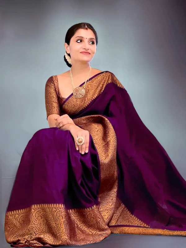 Wine_Soft_Lichi_Silk_Saree_For_Women