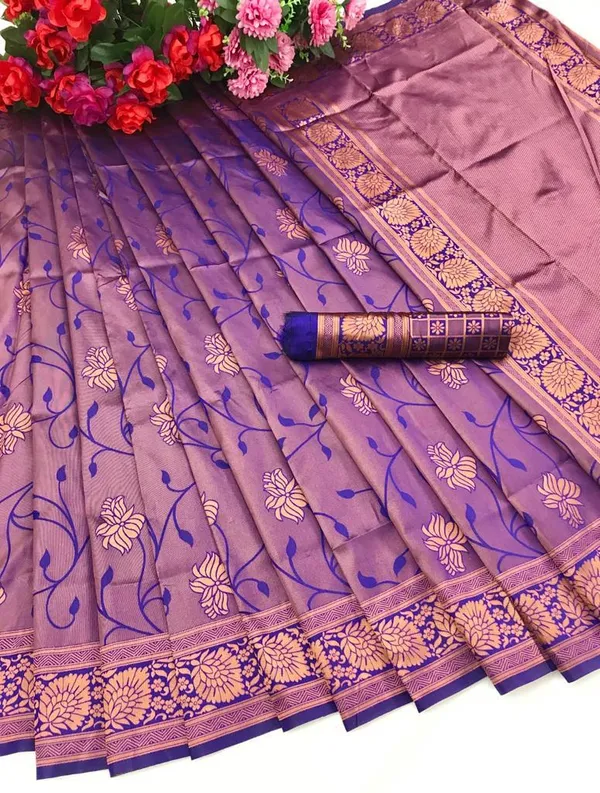Purple_Soft_Lichi_Silk_Saree_For_Women