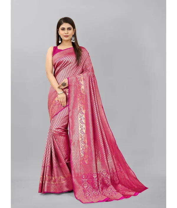 Pink_Soft_Lichi_Silk_Saree_For_Women