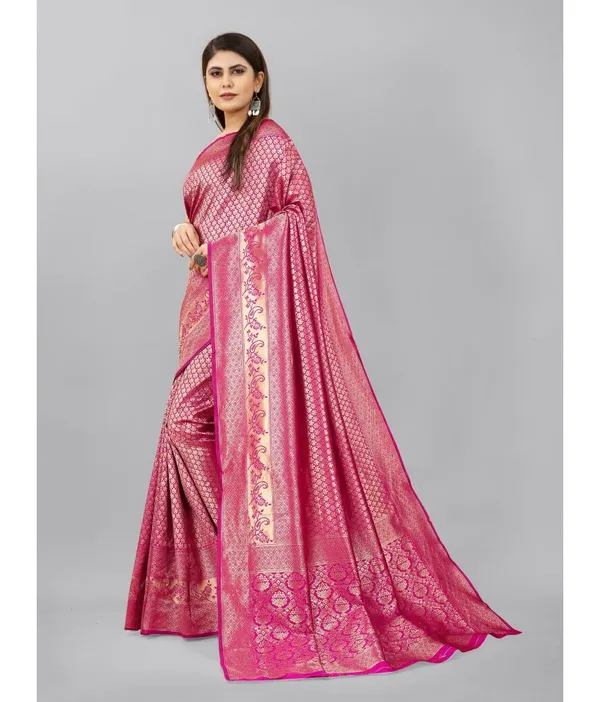 Pink_Soft_Lichi_Silk_Saree_For_Women