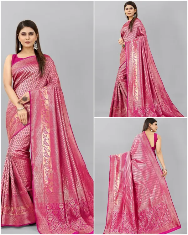 Pink_Soft_Lichi_Silk_Saree_For_Women