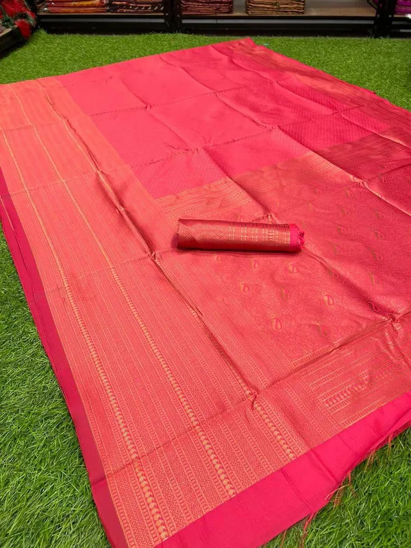 Red_Soft_Lichi_Silk_Saree_For_Women
