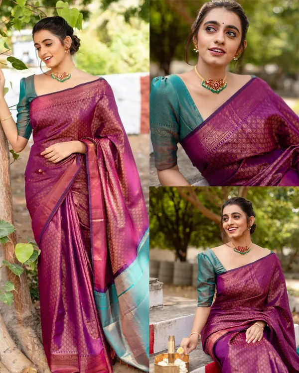Purple_Soft_Lichi_Silk_Saree_For_Women