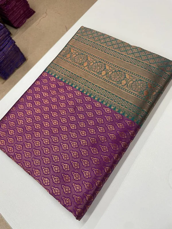 Purple_Soft_Lichi_Silk_Saree_For_Women