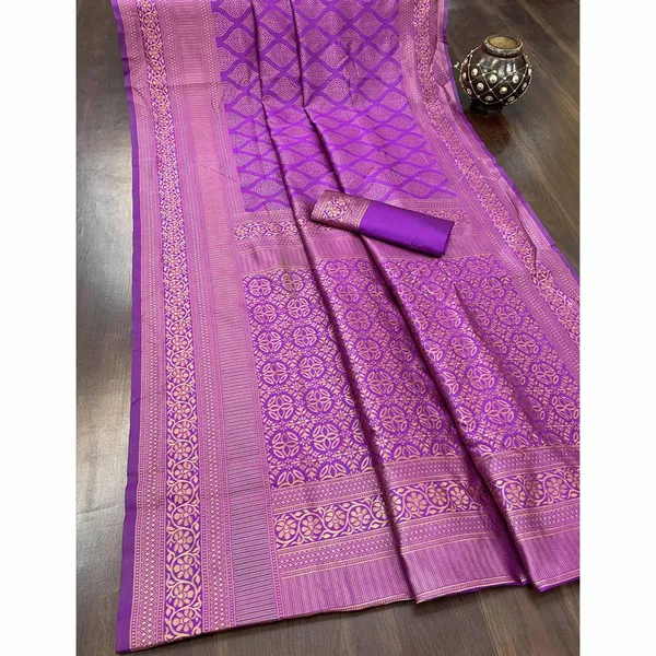 Purple_Soft_Lichi_Silk_Saree_For_Women