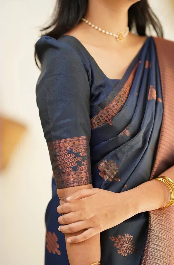 Black_Soft_Lichi_Silk_Saree_For_Women