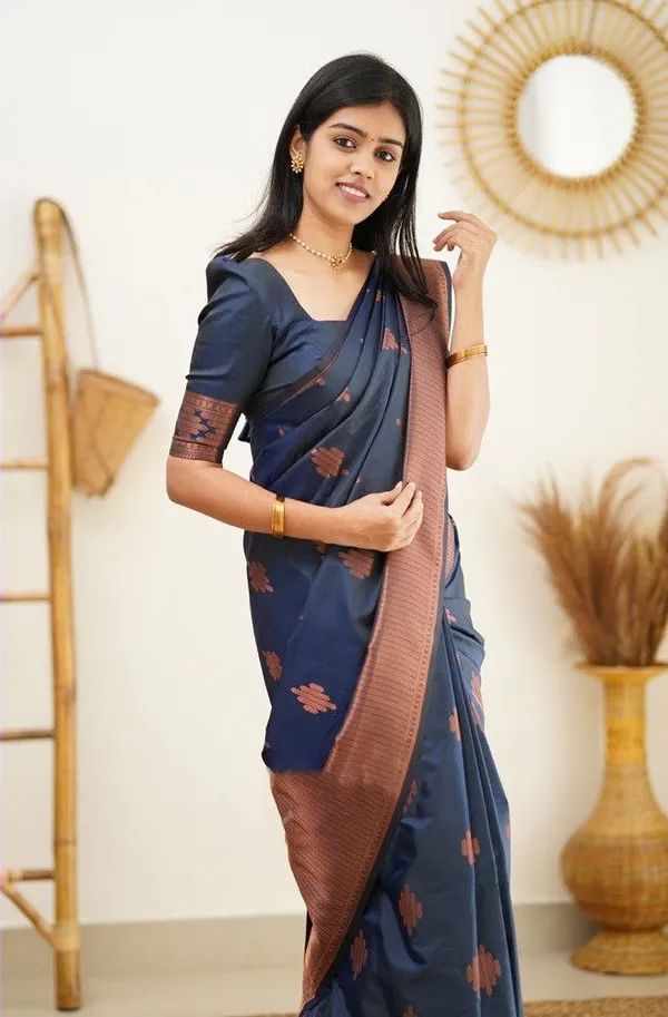 Black_Soft_Lichi_Silk_Saree_For_Women