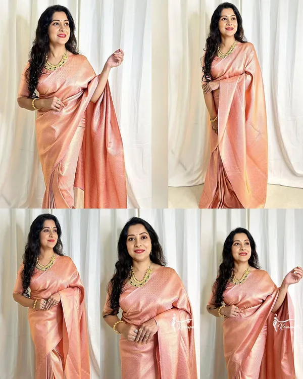 Peach_Soft_Lichi_Silk_Saree_For_Women