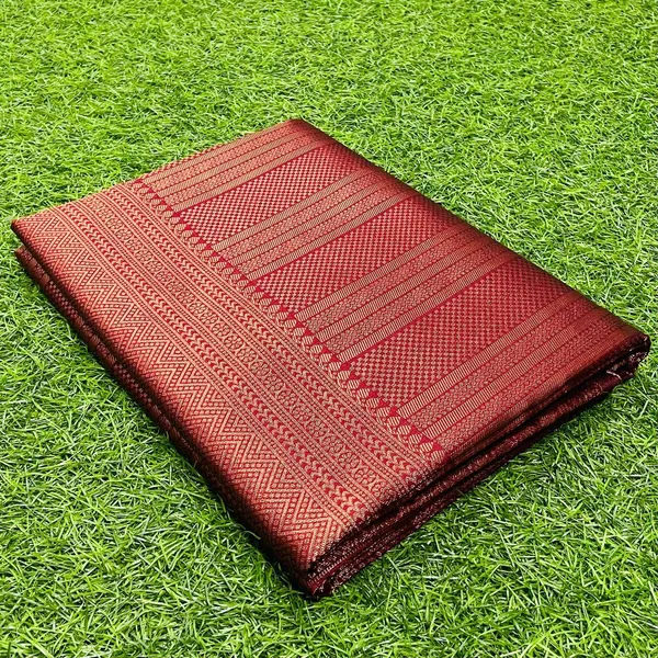 Maroon_Soft_Lichi_Silk_Saree_For_Women