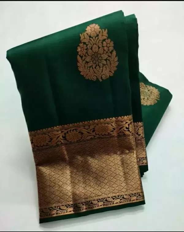 Green_Soft_Lichi_Silk_Saree_For_Women
