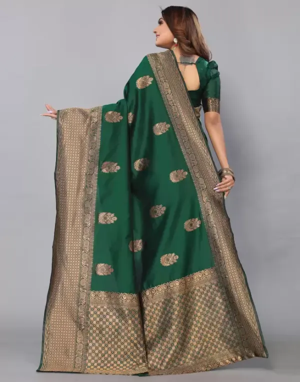 Green_Soft_Lichi_Silk_Saree_For_Women