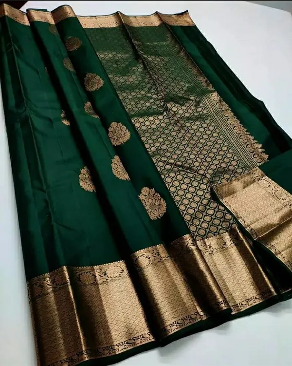 Green_Soft_Lichi_Silk_Saree_For_Women
