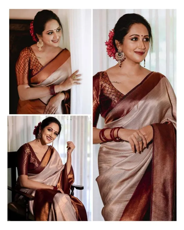 Copper_Soft_Lichi_Silk_Saree_For_Women