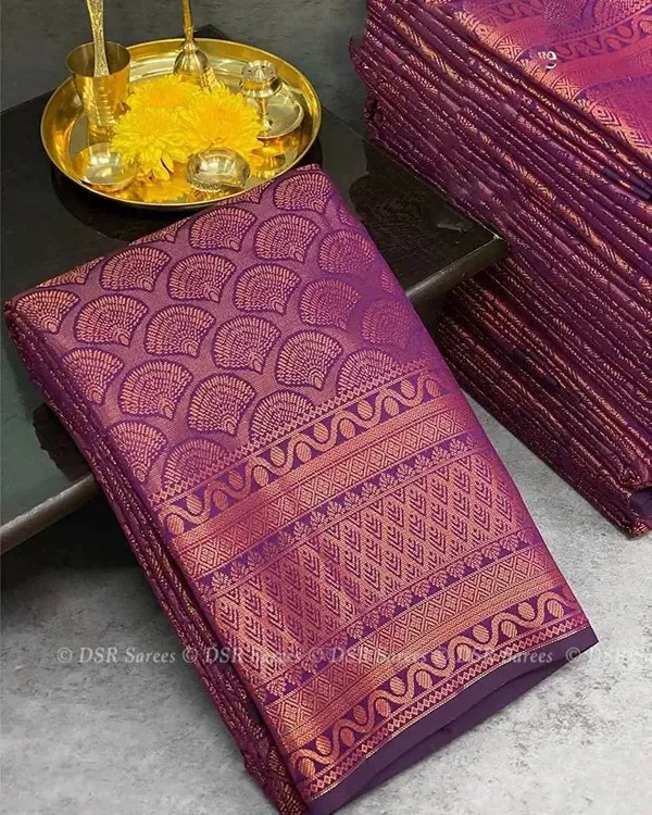 Purple_Soft_Lichi_Silk_Saree_For_Women