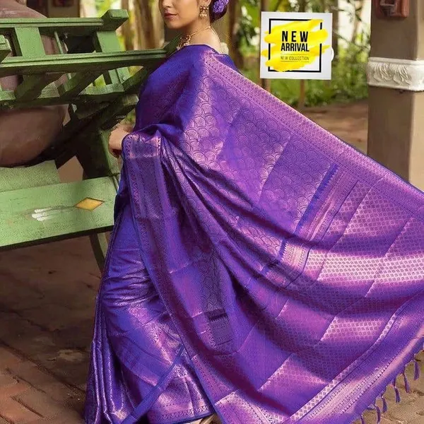 Royal_Blue_Soft_Lichi_Silk_Saree_For_Women