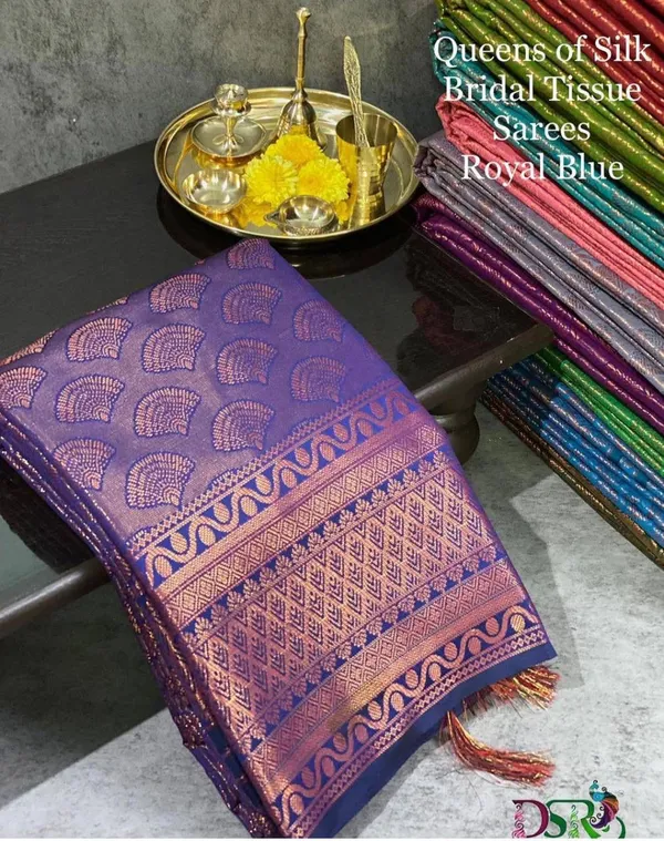 Royal_Blue_Soft_Lichi_Silk_Saree_For_Women