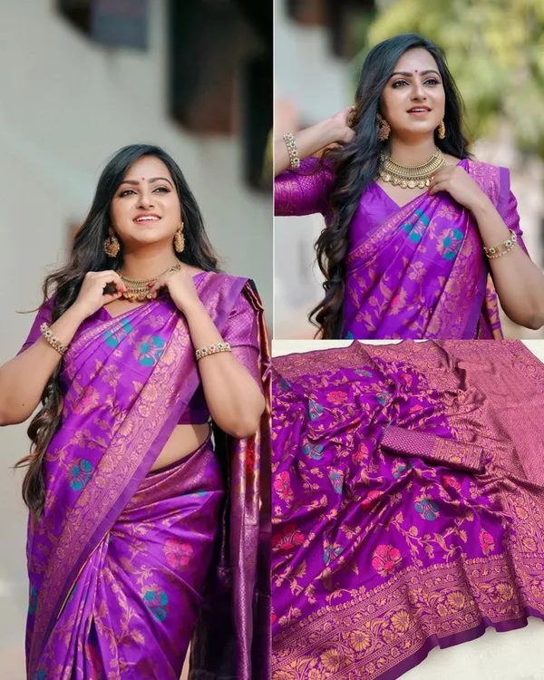 Purple_Banarasi_Soft_Lichi_Silk_Saree_For_Women