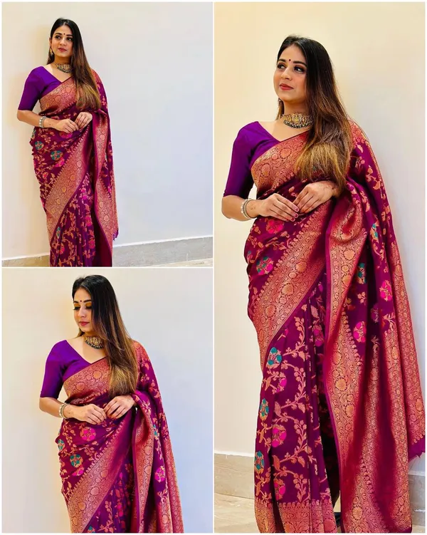 Purple_Banarasi_Soft_Lichi_Silk_Saree_For_Women