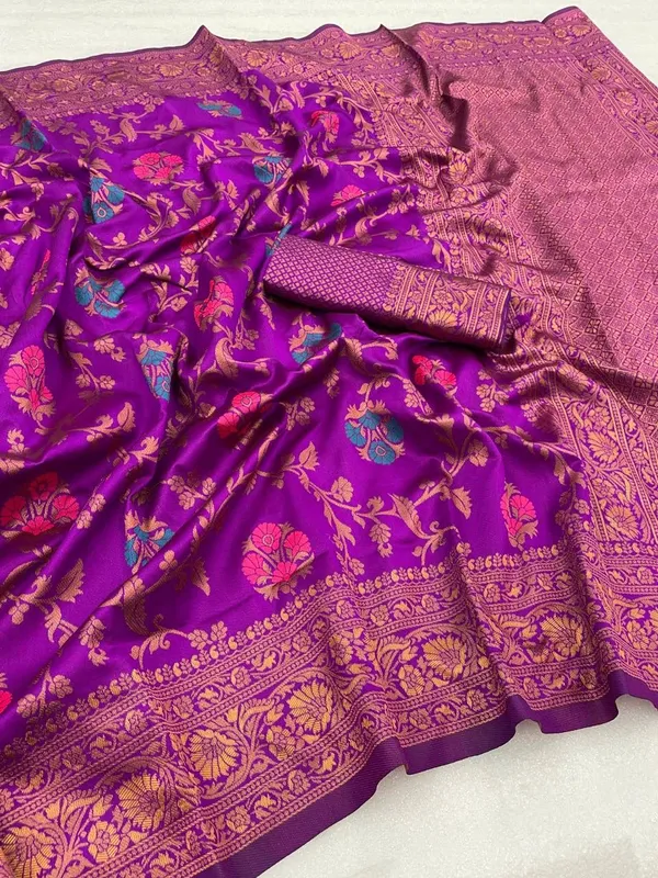 Purple_Banarasi_Soft_Lichi_Silk_Saree_For_Women