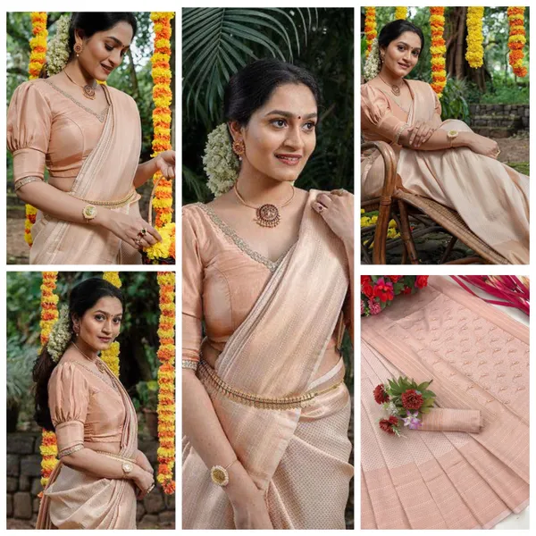Cream_Banarasi_Soft_Lichi_Silk_Saree_For_Women