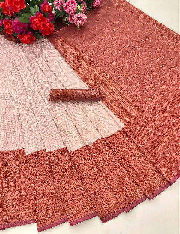 Copper_Banarasi_Soft_Lichi_Silk_Saree_For_Women