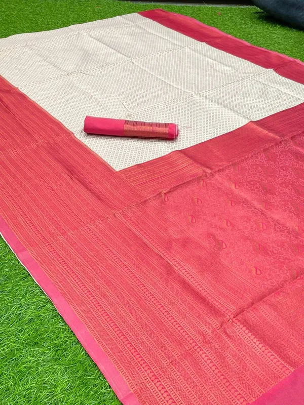White_Banarasi_Soft_Lichi_Silk_Saree_For_Women