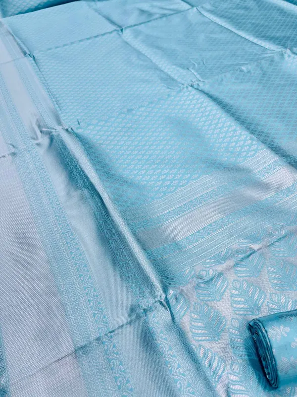 Sky_Blue_Soft_Lichi_Silk_Saree_For_Women