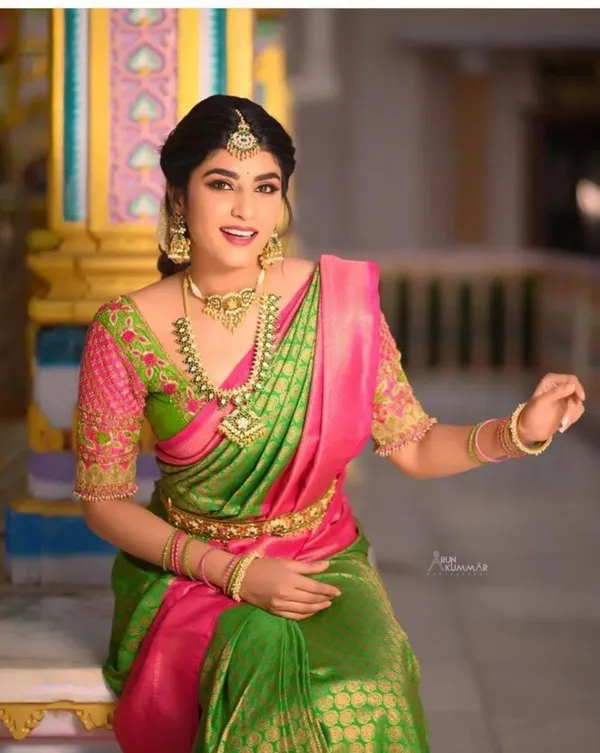 Green-Pink_Saree_For_Women