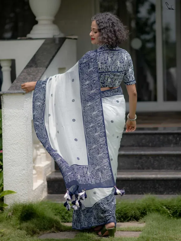 Blue_Linen_Cotton_Saree_For_Women